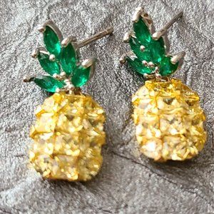 Pineapple Lucky Earrings-Crystal Earrings-Stud Earrings
